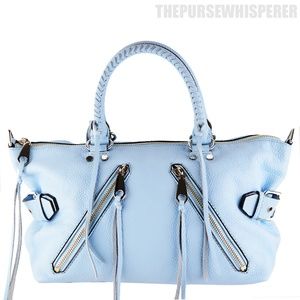 NEW Rebecca Minkoff Moto Satchel Tote In Sky Blue